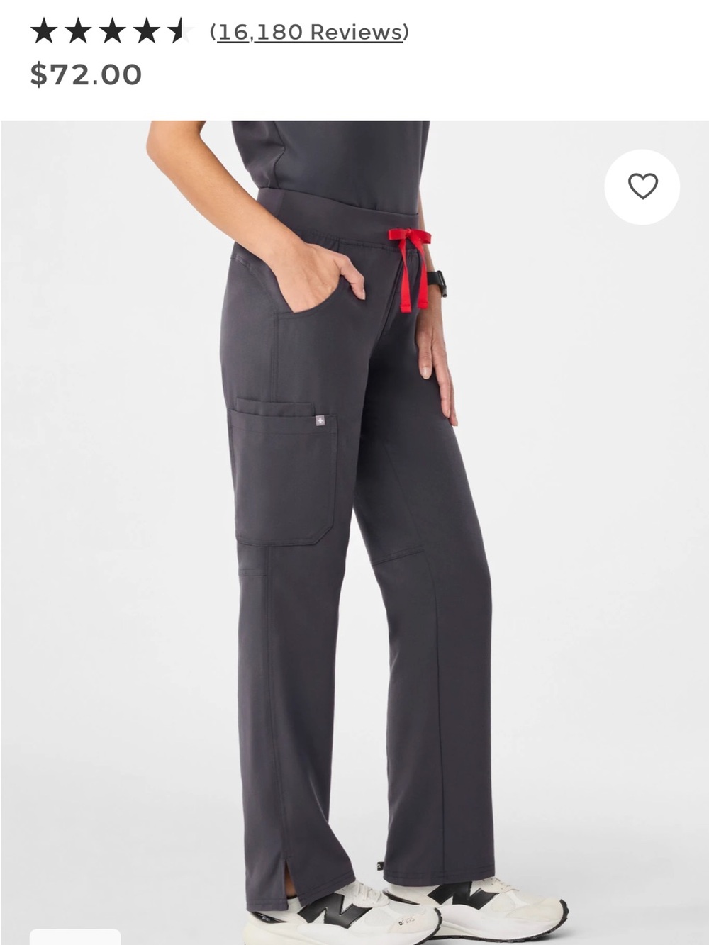 Women’s Charcoal Figs Kade Cargo Scrub pants; XXS petite